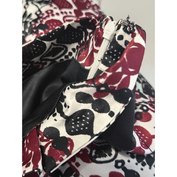 NWT Worthington Womens Size 12 Pleated Tulle Trim Floral Gothic Grunge Zip Aline - Picture 4 of 7